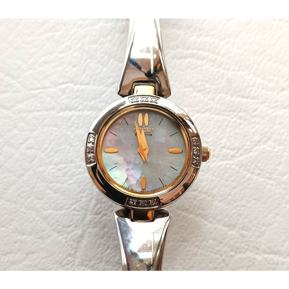 Citizen Eco-Drive Silhouette Bangle Ladies Watch with Mother of Pearl Dial B023 main image 13